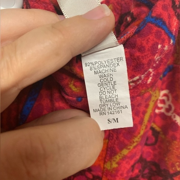 LuLaRoe matching leggings set keys red blue coordinating pair stretchy comfy EUC - Picture 10 of 13